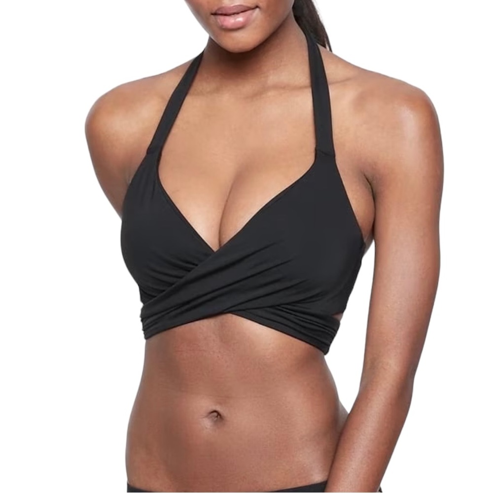 Athleta Bra Cup Halter Bikini Top, Black